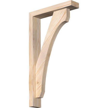 Ekena Millwork Legacy Block Smooth Bracket w/ Offset Brace, Douglas Fir, 3 1/2"W x 16"D x 28"H BKT0402X16X28LEC05SDF